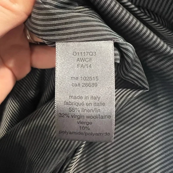 John Varvatos gray military double breasted coat - Picture 7 of 9